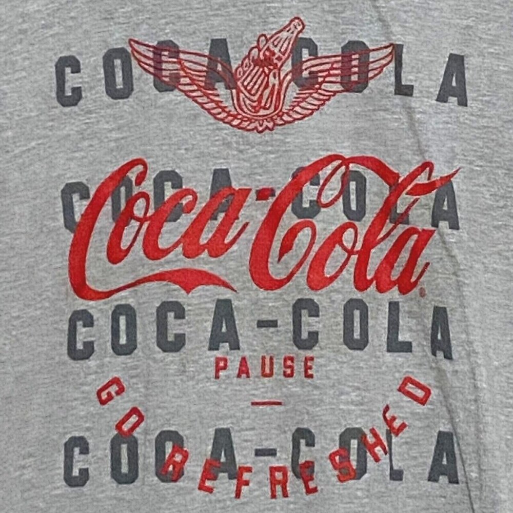 Coca Cola Wings T-Shirt M Gray Soda Pop Soft Drinks Advertising Pop‎ Culture